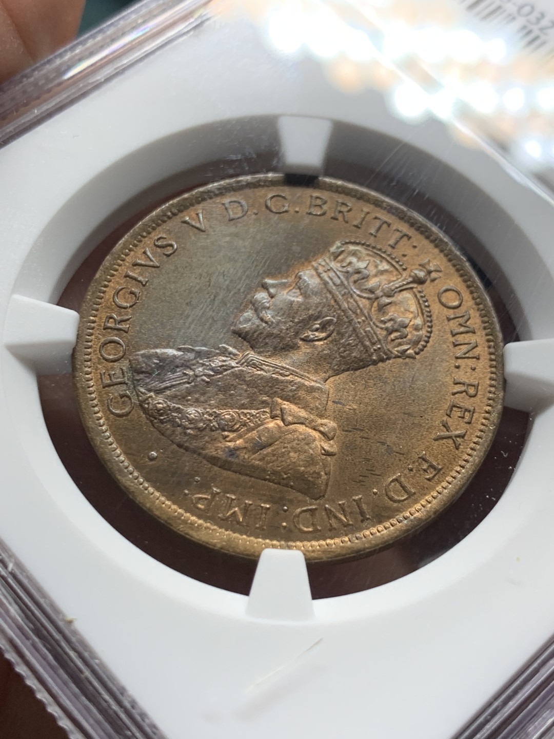 《竞宝斋》第143场-周日，周一 2场 (全场包邮) NGC MS65英伦三岛泽西1913年盾牌版三狮纹章3个版中最好看的一版 1便士铜币