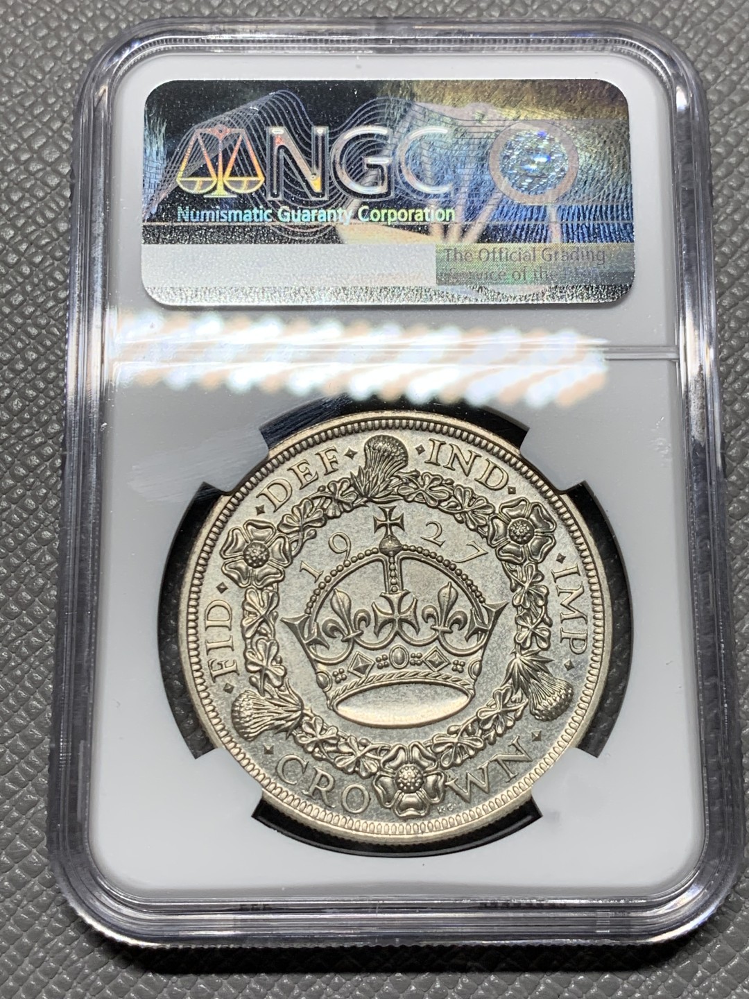 《竞宝斋》第143场-周日，周一 2场 (全场包邮) NGC PR64 英国1927乔治五世花冠克朗 名家旧藏