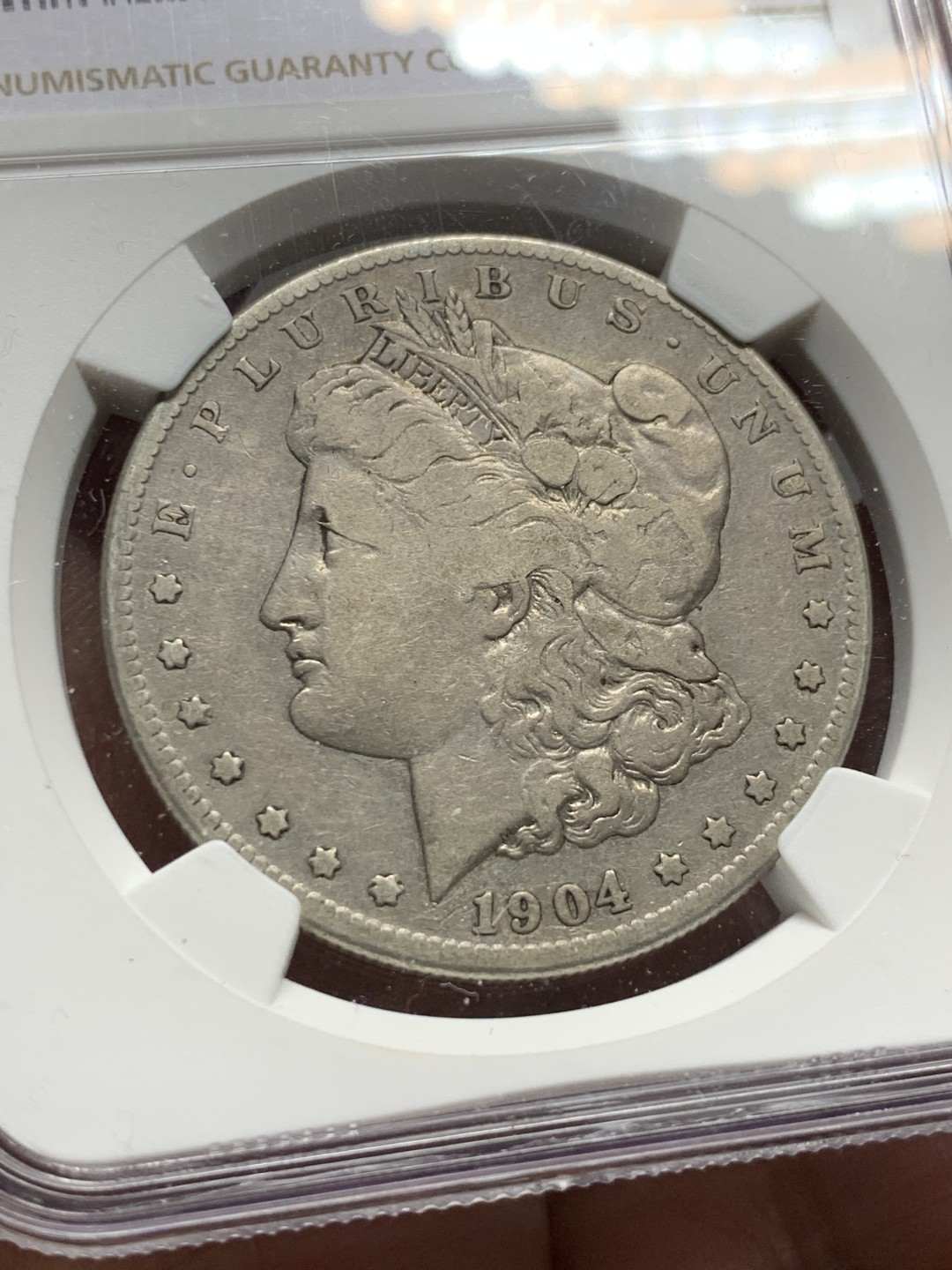 《竞宝斋》第143场-周日，周一 2场 (全场包邮) NGC-VF30 1904年S版美国摩根1美元银币，少见版别，N指导价110美元