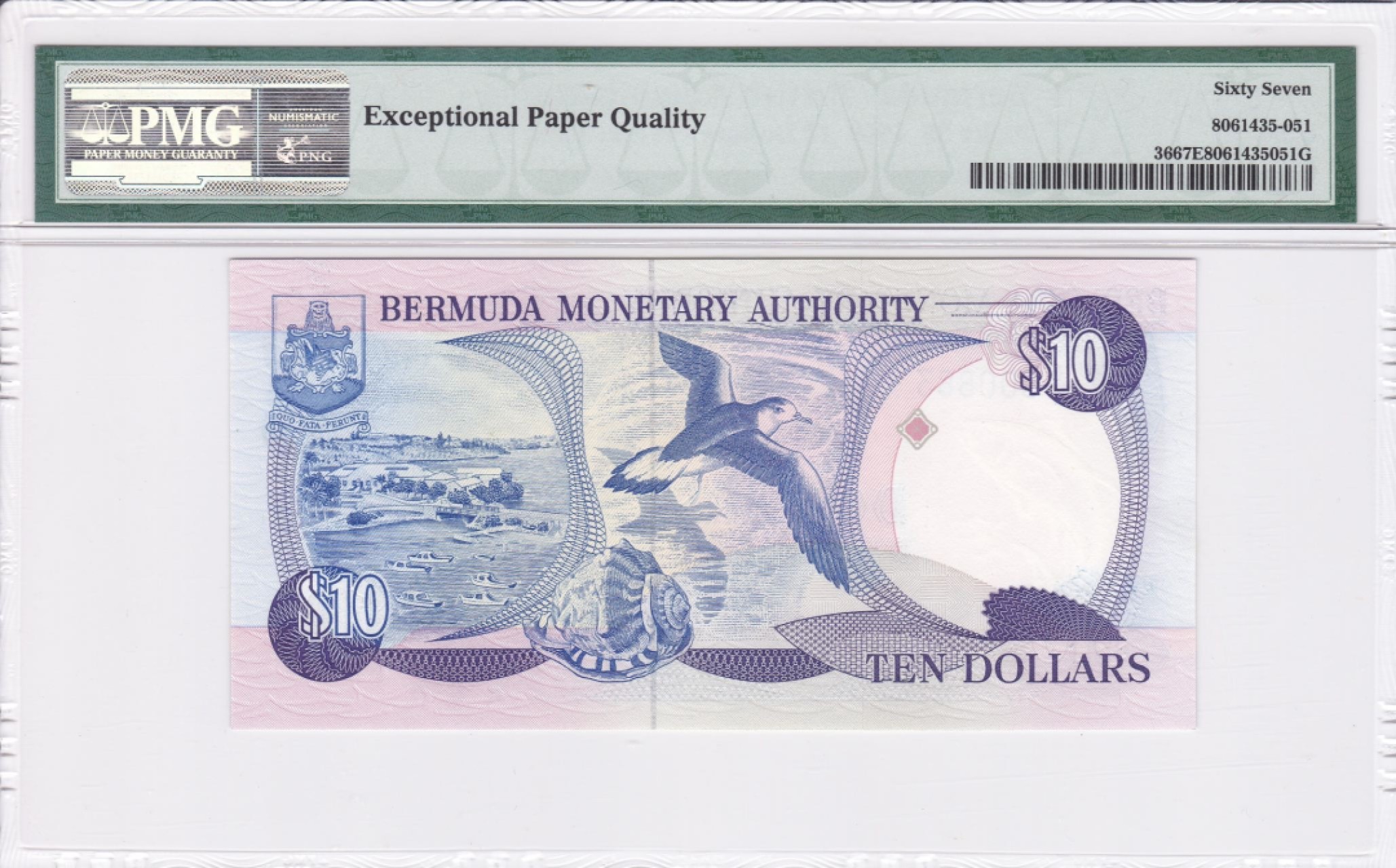 收藏联盟Quantum Auction 第240期拍卖 已更新 百慕大1989年10元 PMG67 百位号