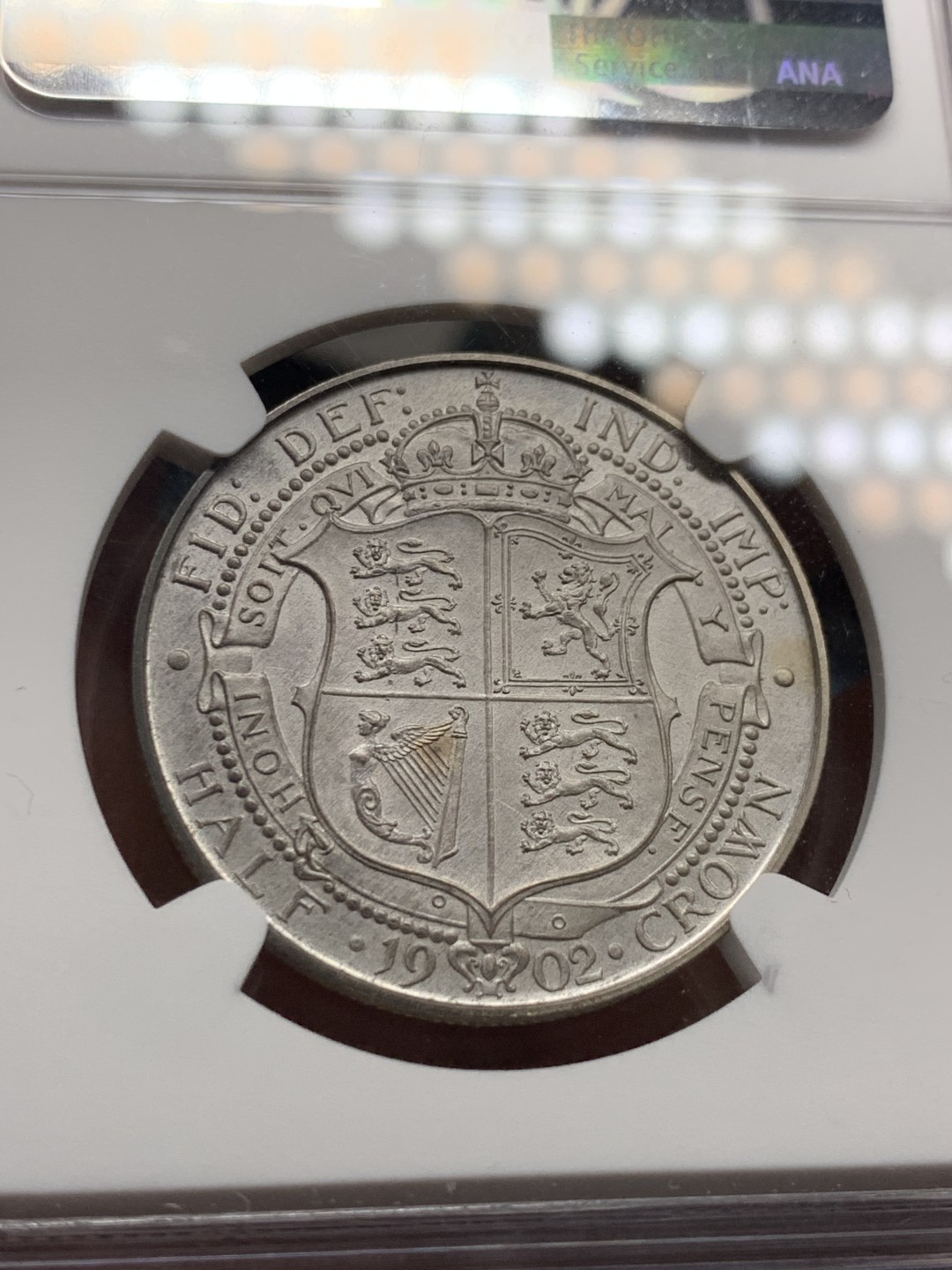 《竞宝斋》第143场-周日，周一 2场 (全场包邮) NGC-PF64MATTE 英国1902年爱德华七世 精制1/2克朗