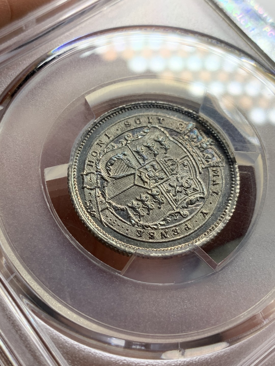 《竞宝斋》第143场-周日，周一 2场 (全场包邮) PCGS MS62 英国 1820年 乔治三世1先令银币 低评状态 典型欧洲包浆