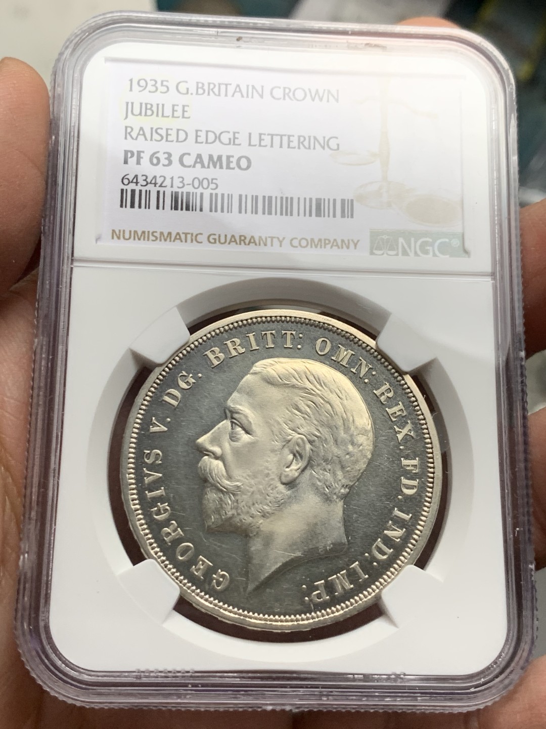 《竞宝斋》第143场-周日，周一 2场 (全场包邮) NGC-PF63Cameo 英国1935年精制木马剑克朗银币镜面感强烈