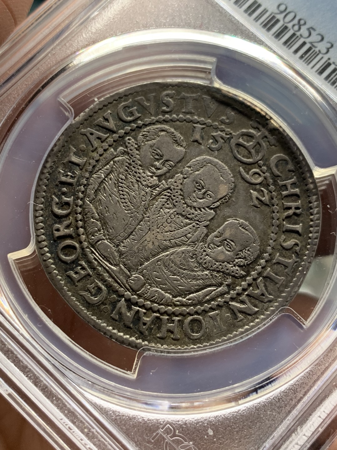 《竞宝斋》第143场-周日，周一 2场 (全场包邮) PCGS AU55萨克森1592三兄弟半泰勒 PCGS唯一冠军