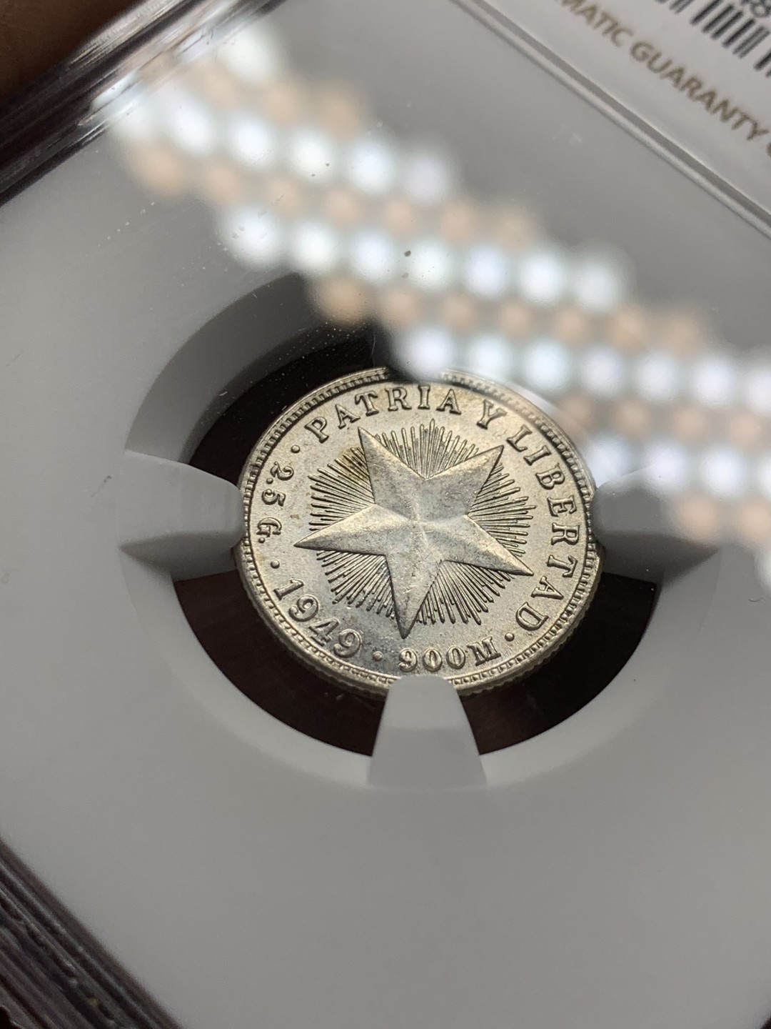 《竞宝斋》第143场-周日，周一 2场 (全场包邮) NGC-MS64 古巴1949年 大五星 10分银币 顶级好品