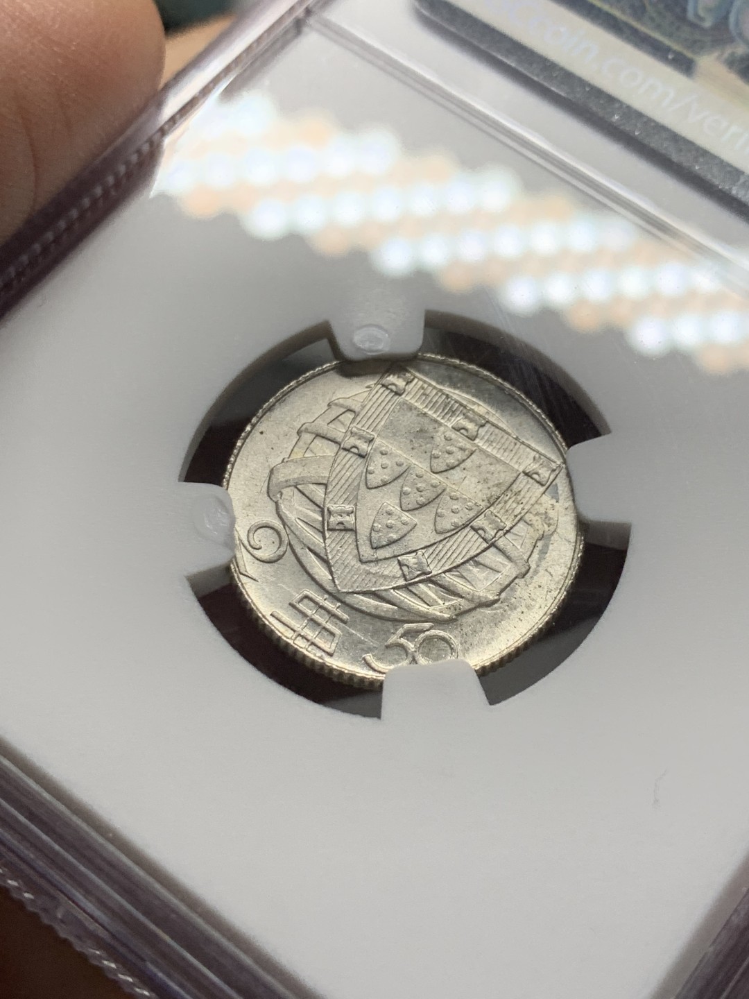 《竞宝斋》第143场-周日，周一 2场 (全场包邮) NGC-MS65 葡萄牙1951年 大帆船 2.5埃斯库多 银币 64分以上就难了