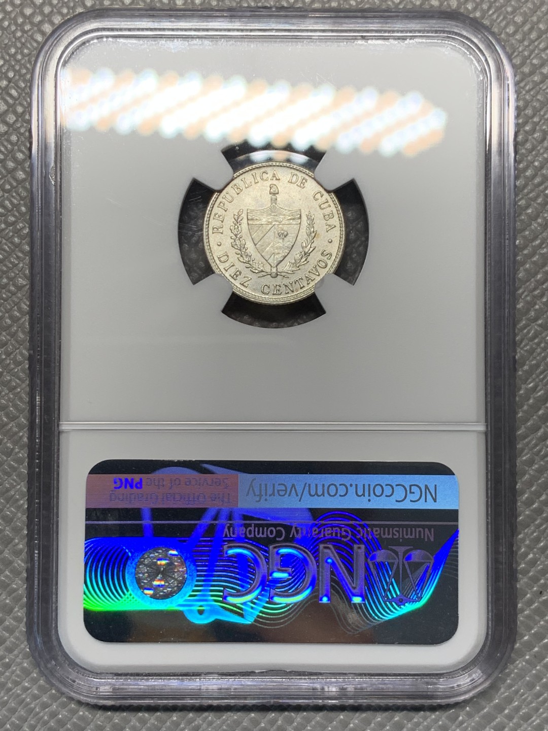 《竞宝斋》第143场-周日，周一 2场 (全场包邮) NGC-MS64 古巴1949年 大五星 10分银币 顶级好品