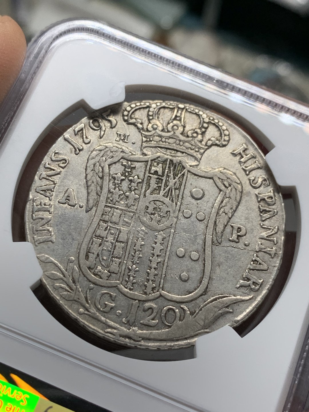 《竞宝斋》第143场-周日，周一 2场 (全场包邮) NGC XF45，1795年 意大利/波旁-那不勒斯&西西里，120G大银币