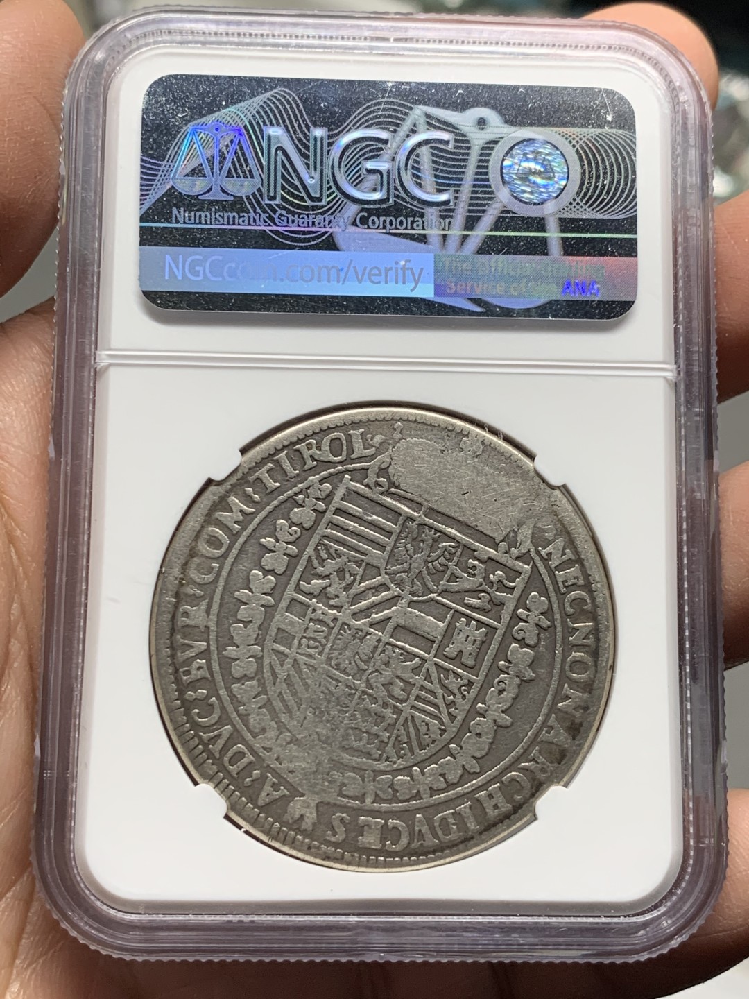 《竞宝斋》第143场-周日，周一 2场 (全场包邮) NGC-VG10  1603年 神罗 鲁道夫二世1泰勒大银币 流通充分，VG能出分难得