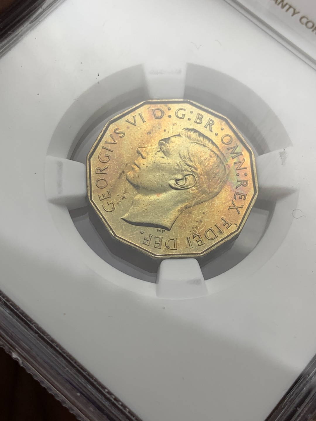 《竞宝斋》第143场-周日，周一 2场 (全场包邮) NGC PF64英国本土1950年乔治六世3便士铜币