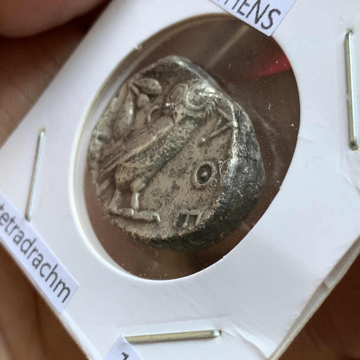 《竞宝斋》第143场-周日，周一 2场 (全场包邮) 公元前440-前404年 古希腊雅典城邦 雅典娜猫头鹰4德拉克马银币 16.77克 经典时期