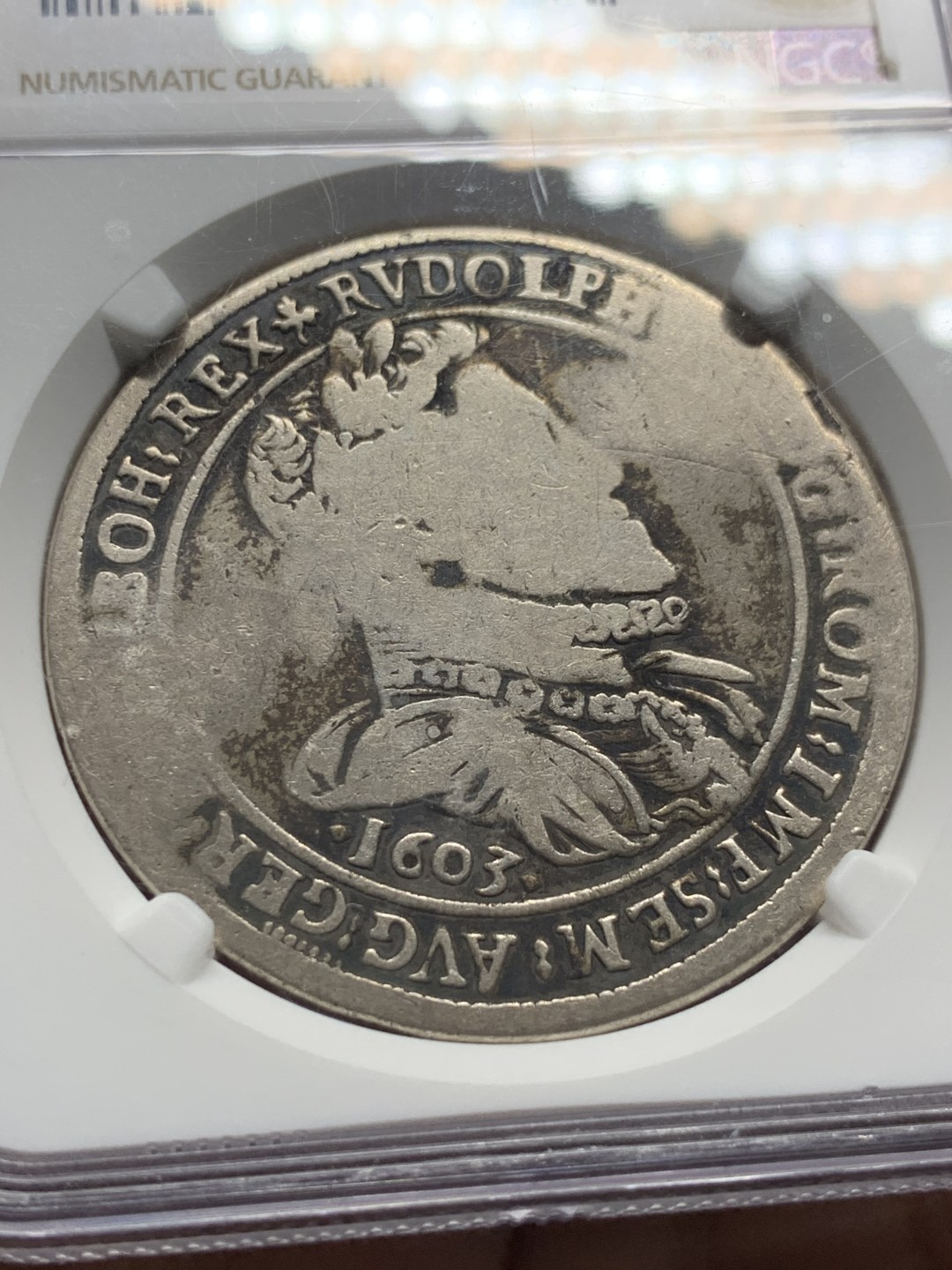 《竞宝斋》第143场-周日，周一 2场 (全场包邮) NGC-VG10  1603年 神罗 鲁道夫二世1泰勒大银币 流通充分，VG能出分难得