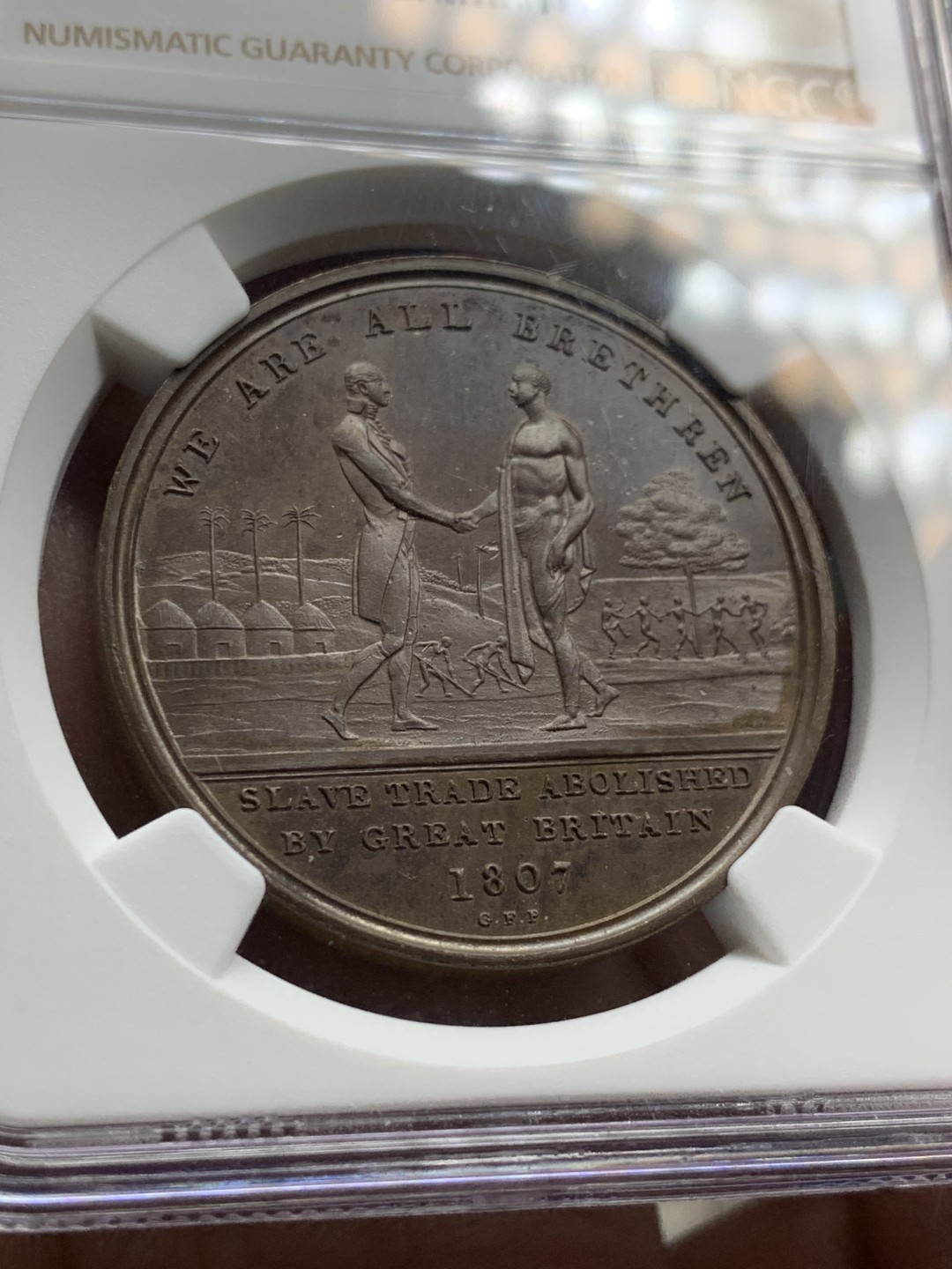 《竞宝斋》第143场-周日，周一 2场 (全场包邮) NGC-PF63BN 塞拉利昂1814年 废奴1便士 精制罕见