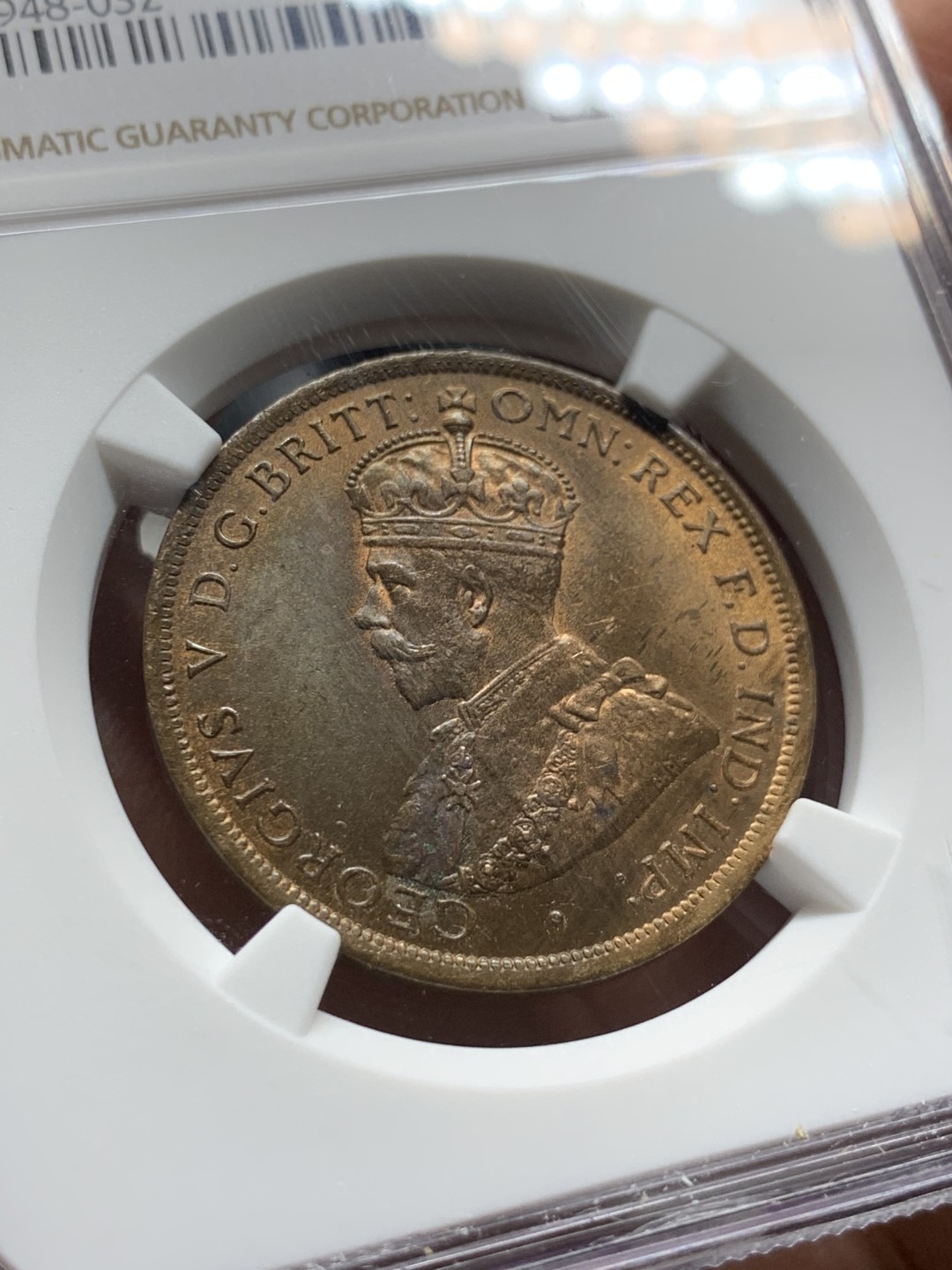 《竞宝斋》第143场-周日，周一 2场 (全场包邮) NGC MS65英伦三岛泽西1913年盾牌版三狮纹章3个版中最好看的一版 1便士铜币