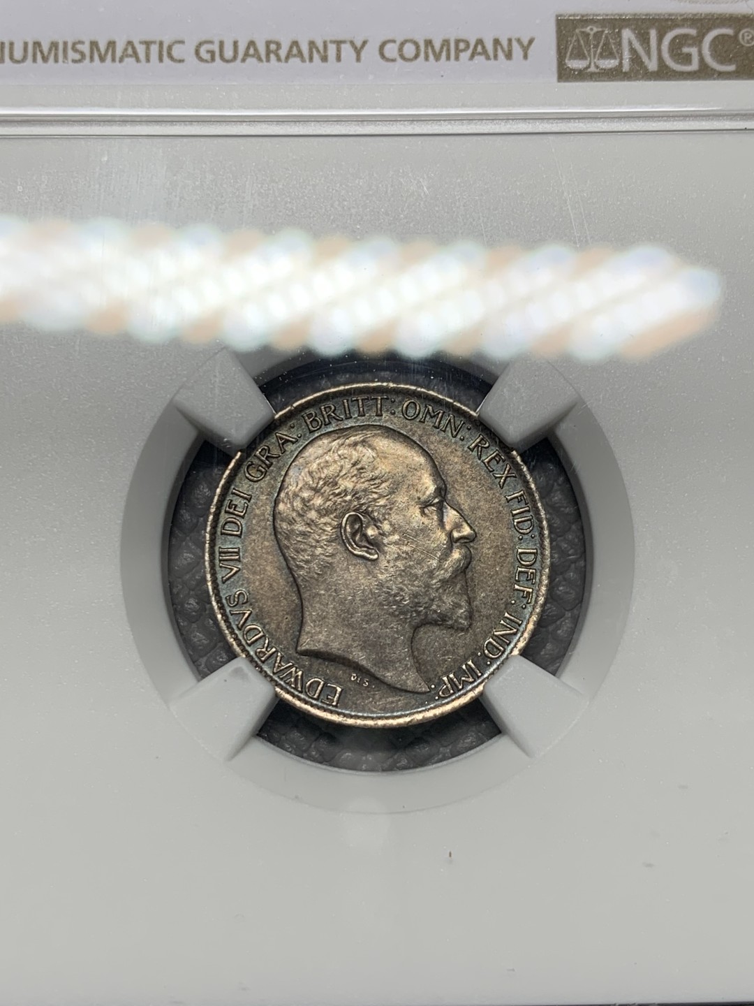 《竞宝斋》第143场-周日，周一 2场 (全场包邮) NGC-AU58 英国1902年 爱七 6便士银币 好品老包浆