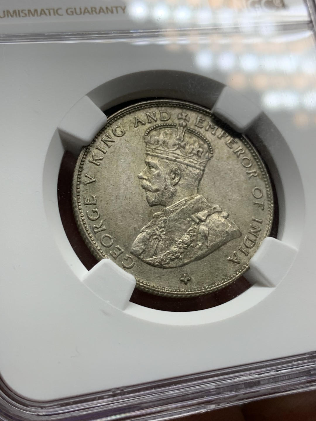 《竞宝斋》第143场-周日，周一 2场 (全场包邮) NGC-58 海峡殖民地1921年乔治五世50分银币