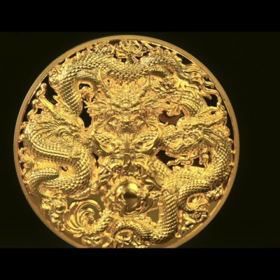 【钱币星球】2023三龙戏珠乍得 5盎司金色纪念币钱币
