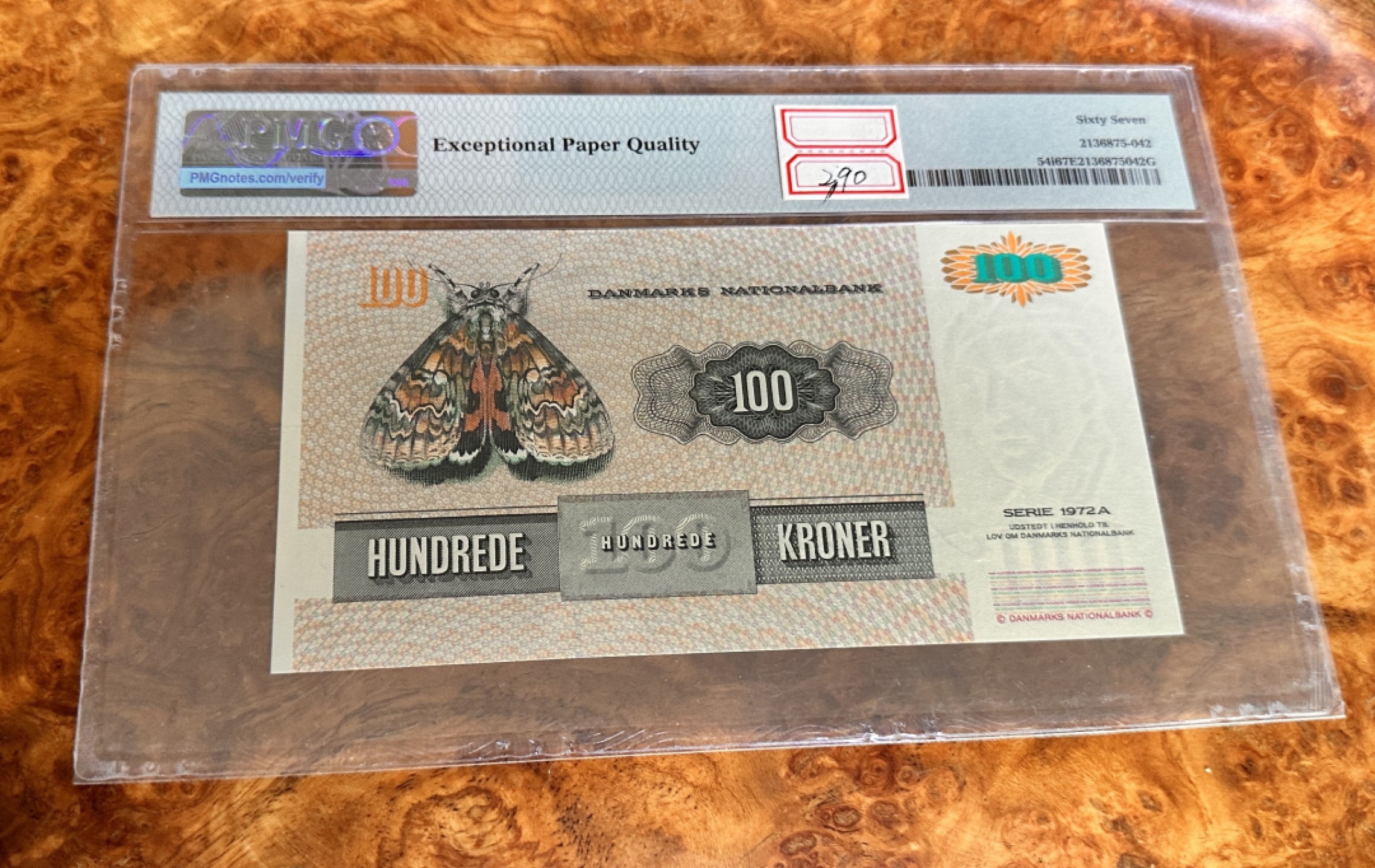 Chase Auction 第19期 - - 外钞、民国钞和人民币混合场！ 1998年丹麦100克朗，PMG67，大蛾子！