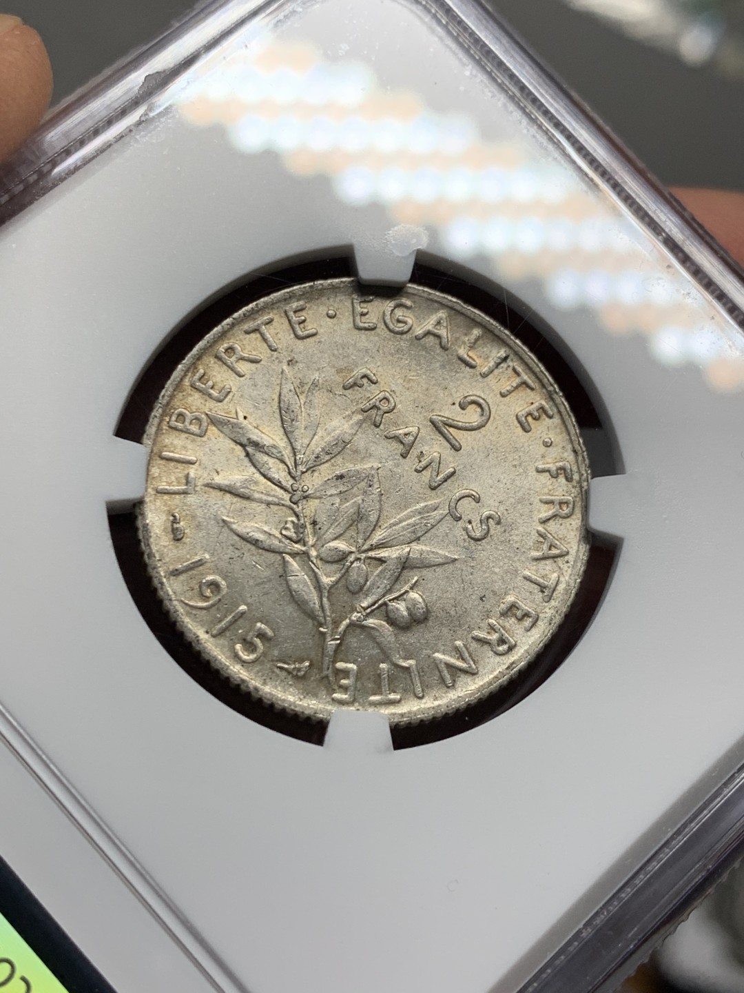 《竞宝斋》第143场-周日，周一 2场 (全场包邮) NGC-MS61 法国1915年 播种女神 2法郎银币 