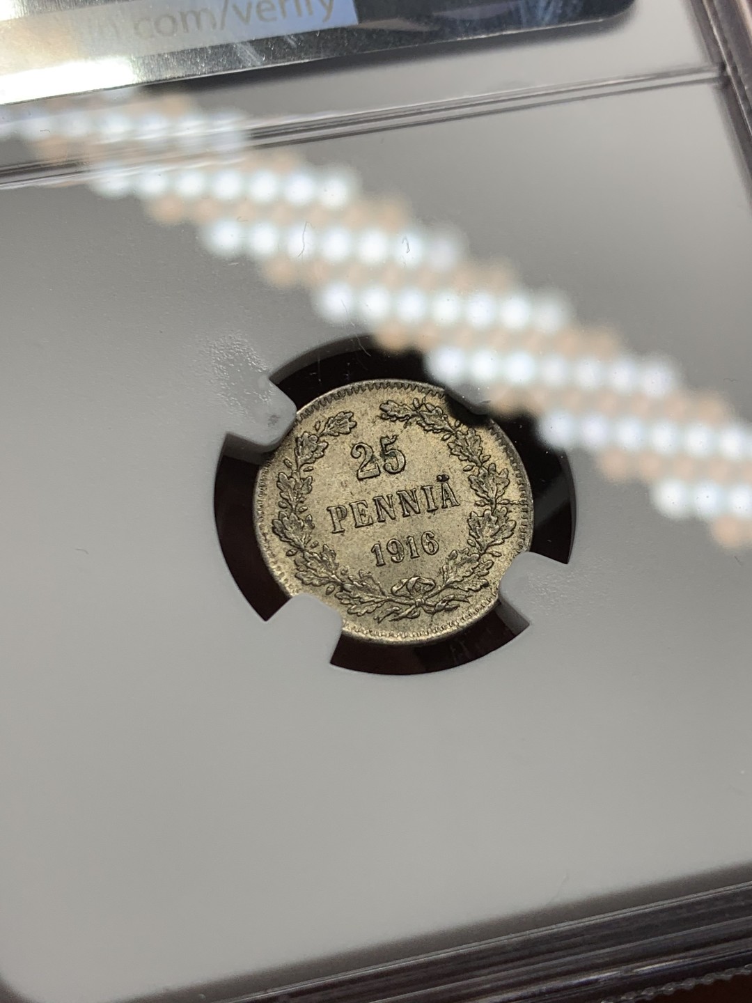 《竞宝斋》第143场-周日，周一 2场 (全场包邮) NGC-MS63 俄属芬兰1916年 双头鹰25分银币 细节一流非常漂亮