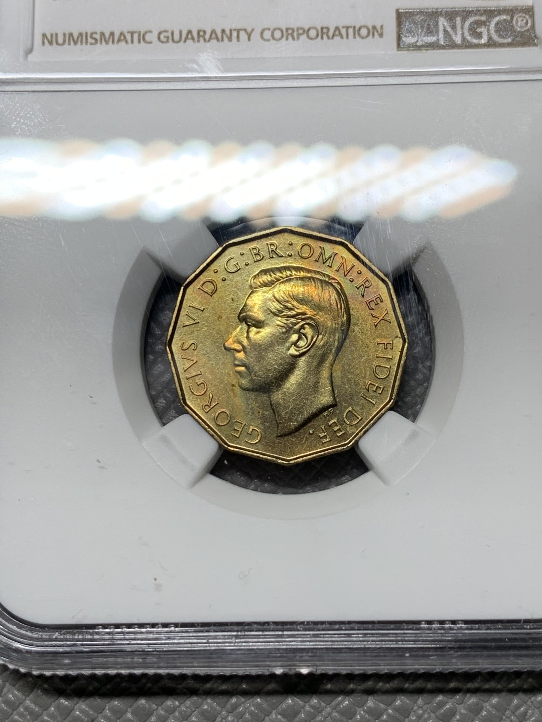 《竞宝斋》第143场-周日，周一 2场 (全场包邮) NGC PF64英国本土1950年乔治六世3便士铜币