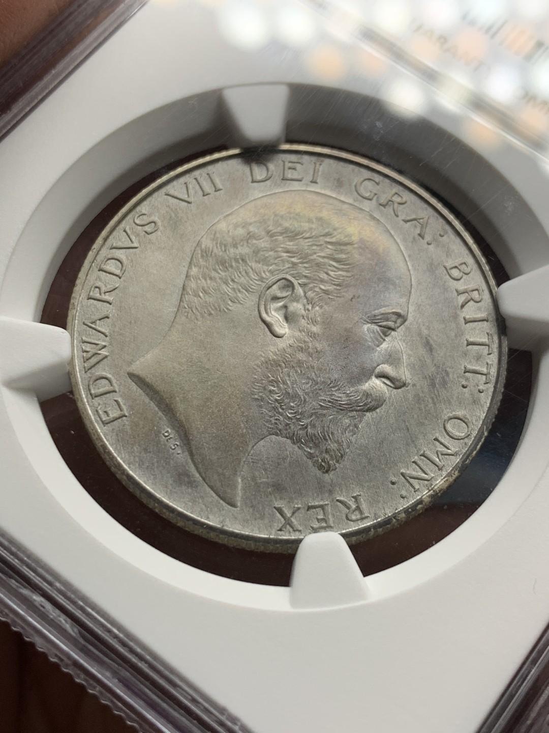 《竞宝斋》第143场-周日，周一 2场 (全场包邮) NGC-PF64MATTE 英国1902年爱德华七世 精制1/2克朗