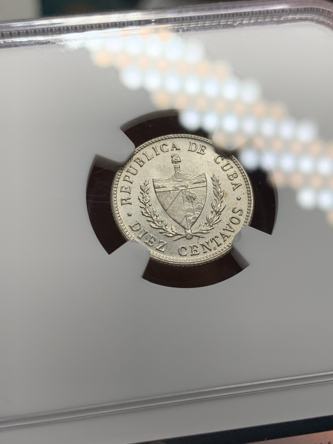 《竞宝斋》第143场-周日，周一 2场 (全场包邮) NGC-MS64 古巴1949年 大五星 10分银币 顶级好品