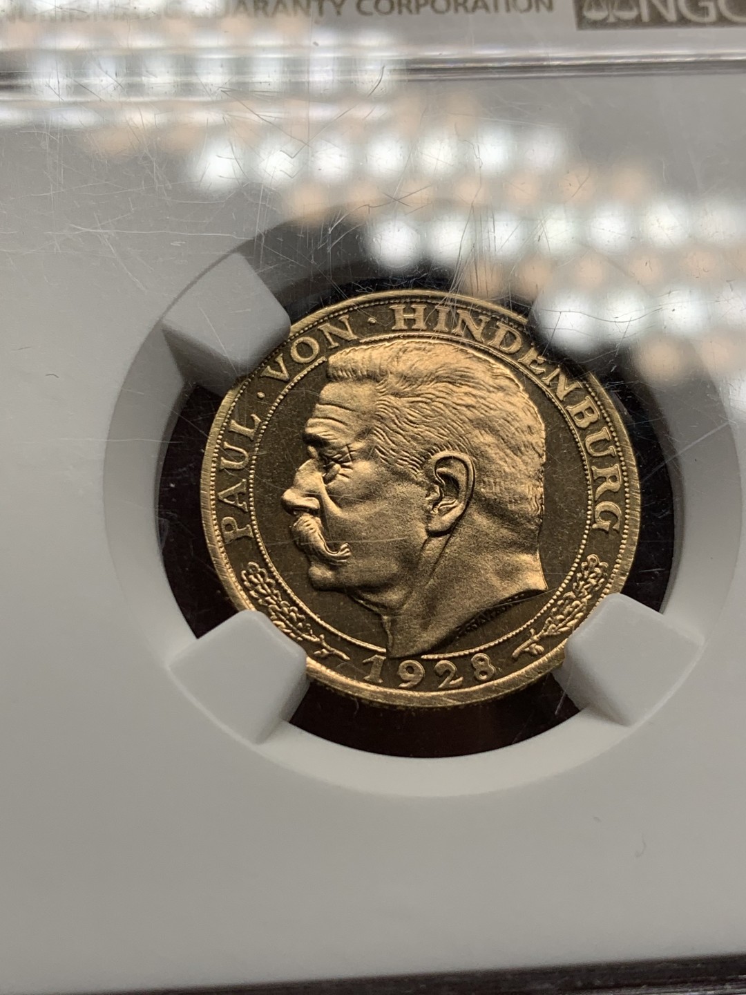 《竞宝斋》第143场-周日，周一 2场 (全场包邮) NGC-MS67 德国 1928年 20马克 金币 兴登堡80大寿 名家伯恩哈特 最高分，唯一