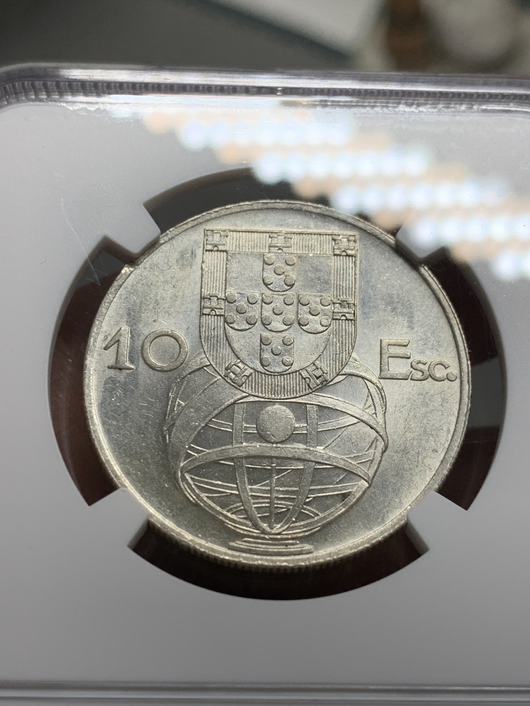 《竞宝斋》第143场-周日，周一 2场 (全场包邮) NGC-MS62 葡萄牙1954年 大帆船10埃斯库多 顶级原光银币