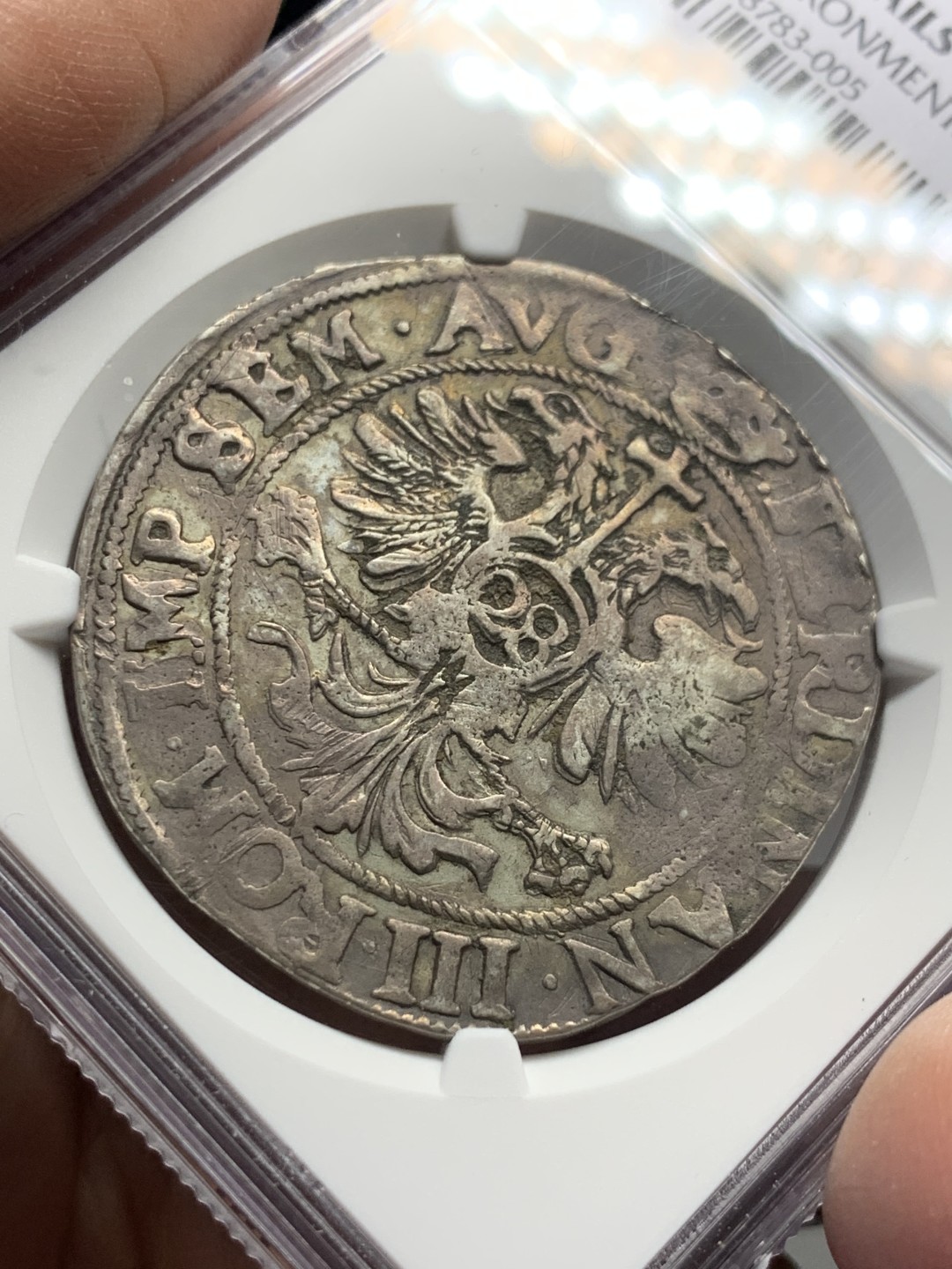 《竞宝斋》第143场-周日，周一 2场 (全场包邮) NGC-XF 德国1637年 双头鹰 28S 大银币 少见品种