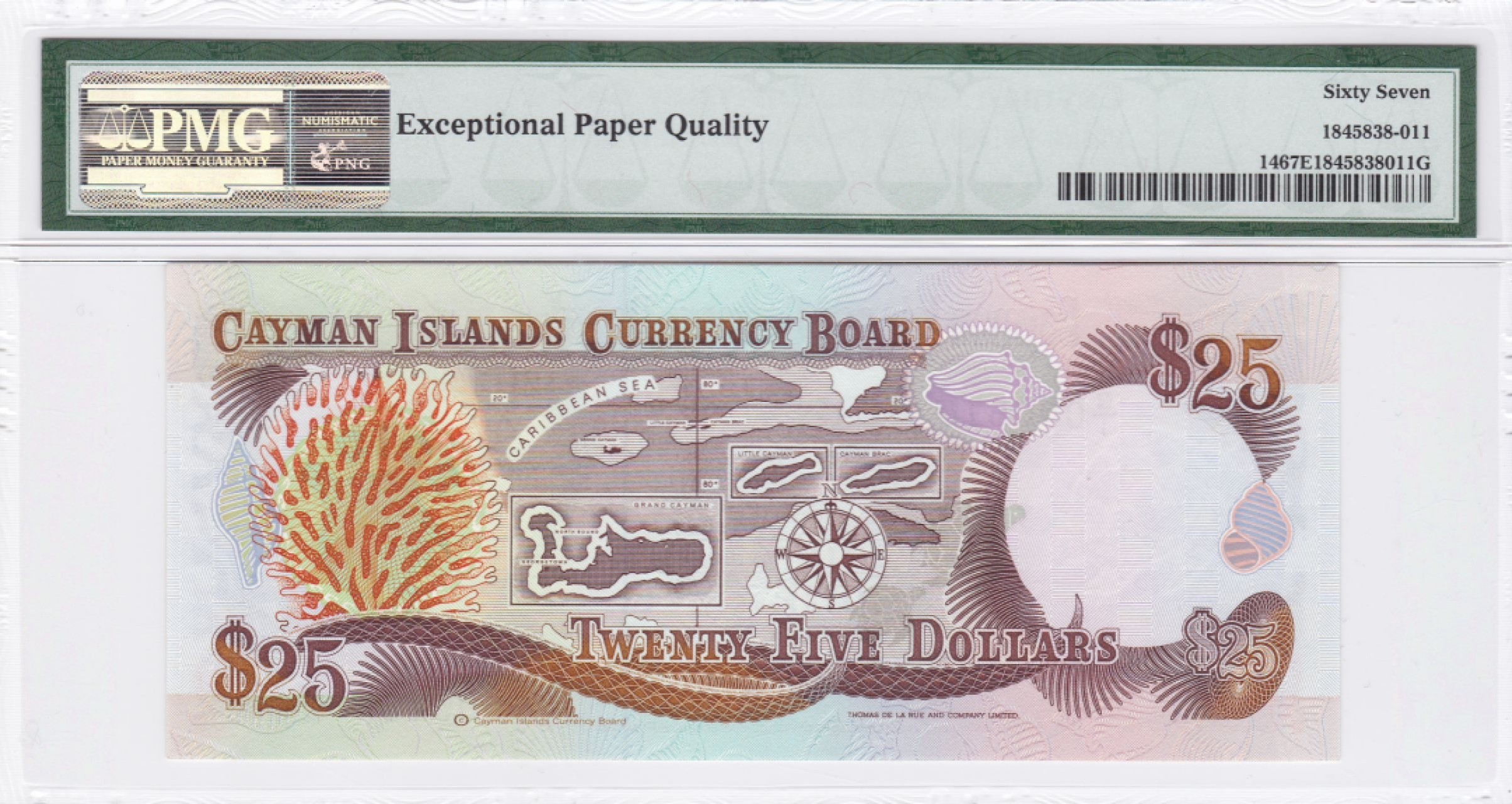 收藏联盟Quantum Auction 第240期拍卖 已更新 开曼群岛1991年25元 PMG67 初版年份百位号 倒置号