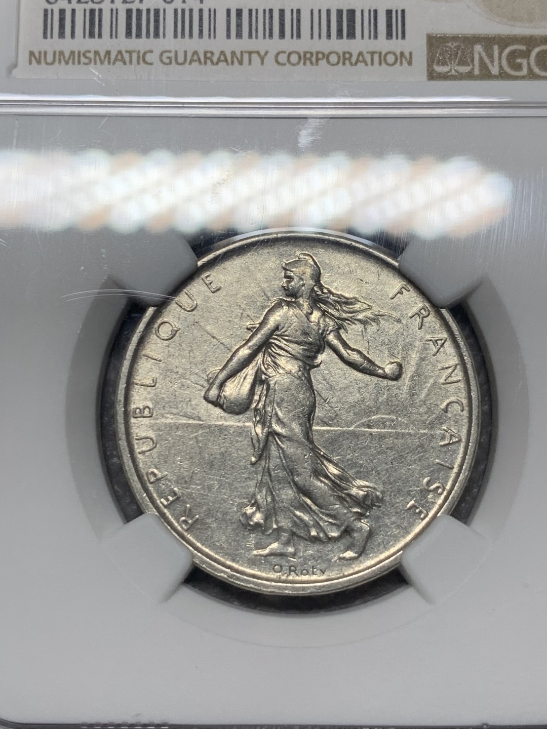 《竞宝斋》第143场-周日，周一 2场 (全场包邮) NGC AU55 法国 1962年，播种女神银币