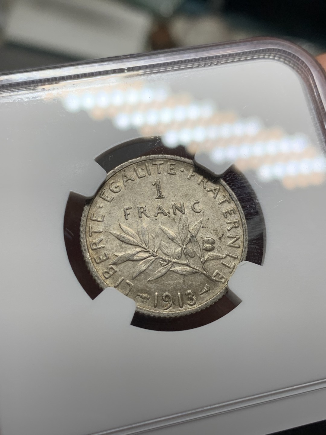 《竞宝斋》第143场-周日，周一 2场 (全场包邮) NGC-MS62 法国1913年 播种女神 1法郎银币 顶级好品