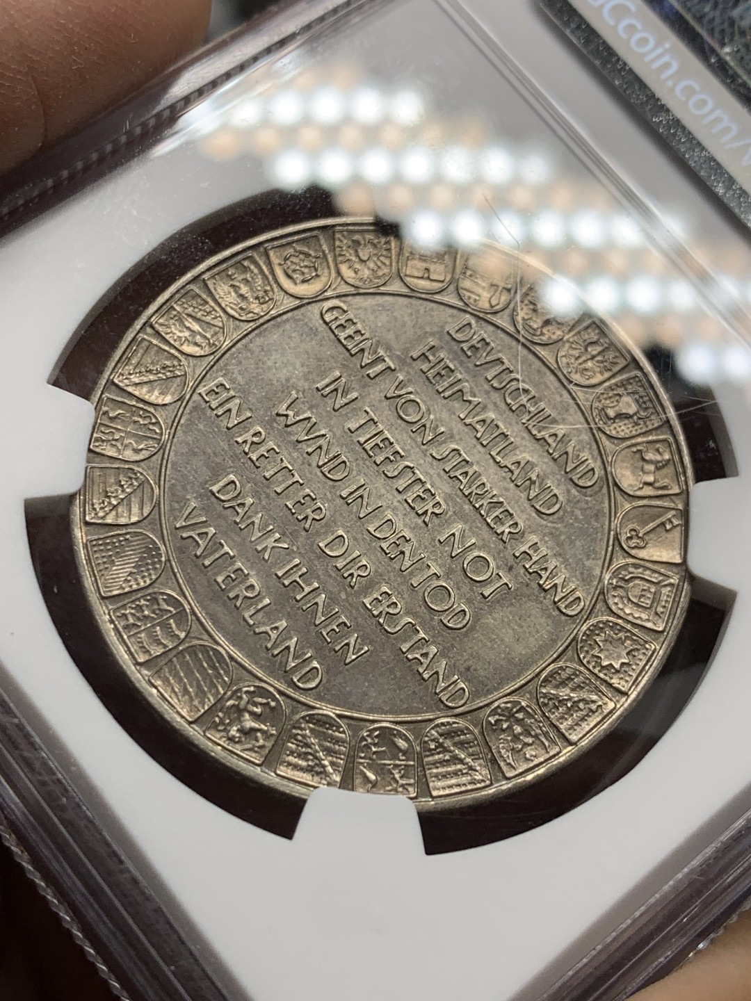 《竞宝斋》第143场-周日，周一 2场 (全场包邮) NGC-MS62PL 德国帝国 开创与守护者 俾斯麦与兴登堡 纪念银章 同框不多