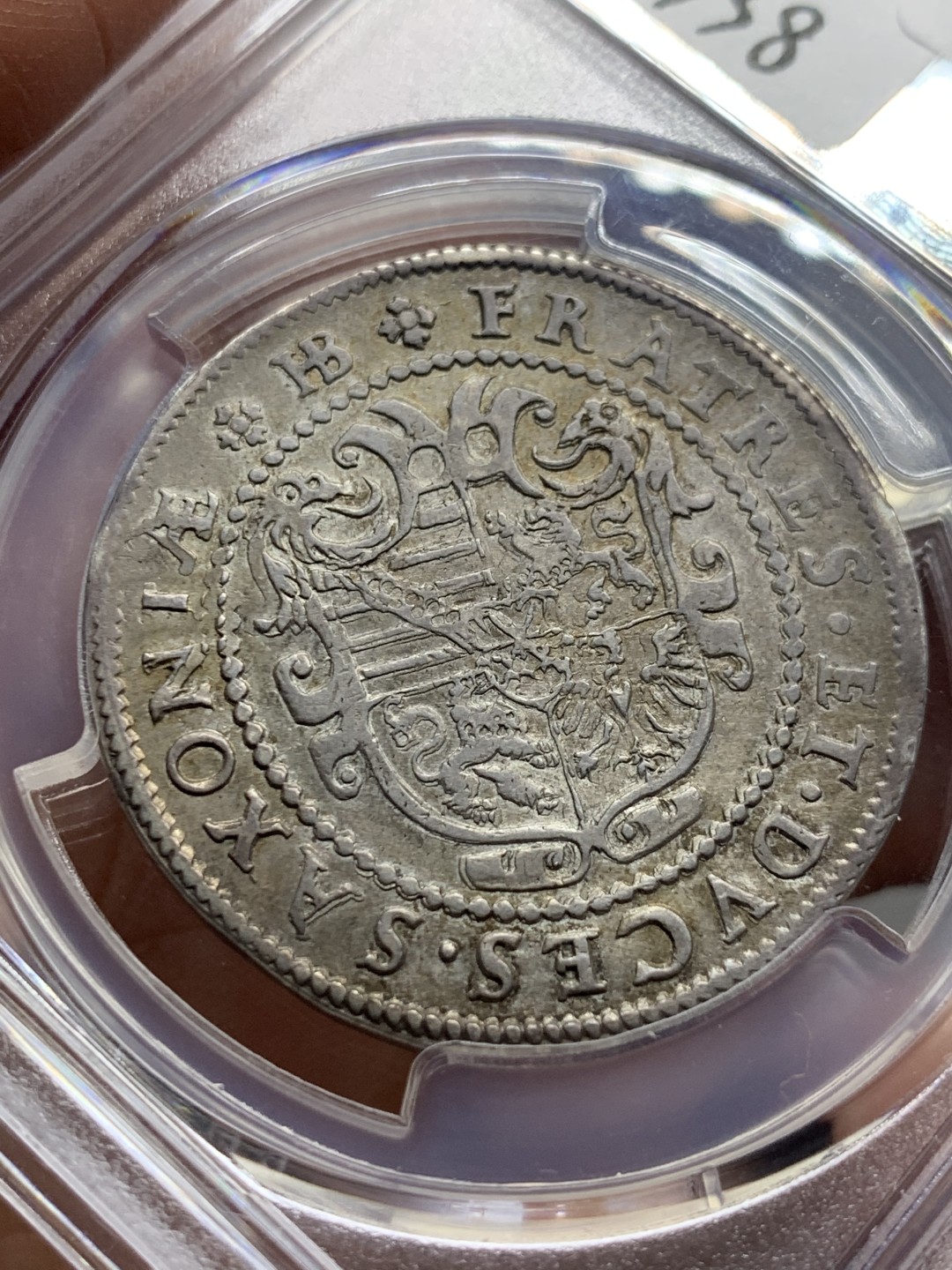 《竞宝斋》第143场-周日，周一 2场 (全场包邮) PCGS AU55萨克森1592三兄弟半泰勒 PCGS唯一冠军