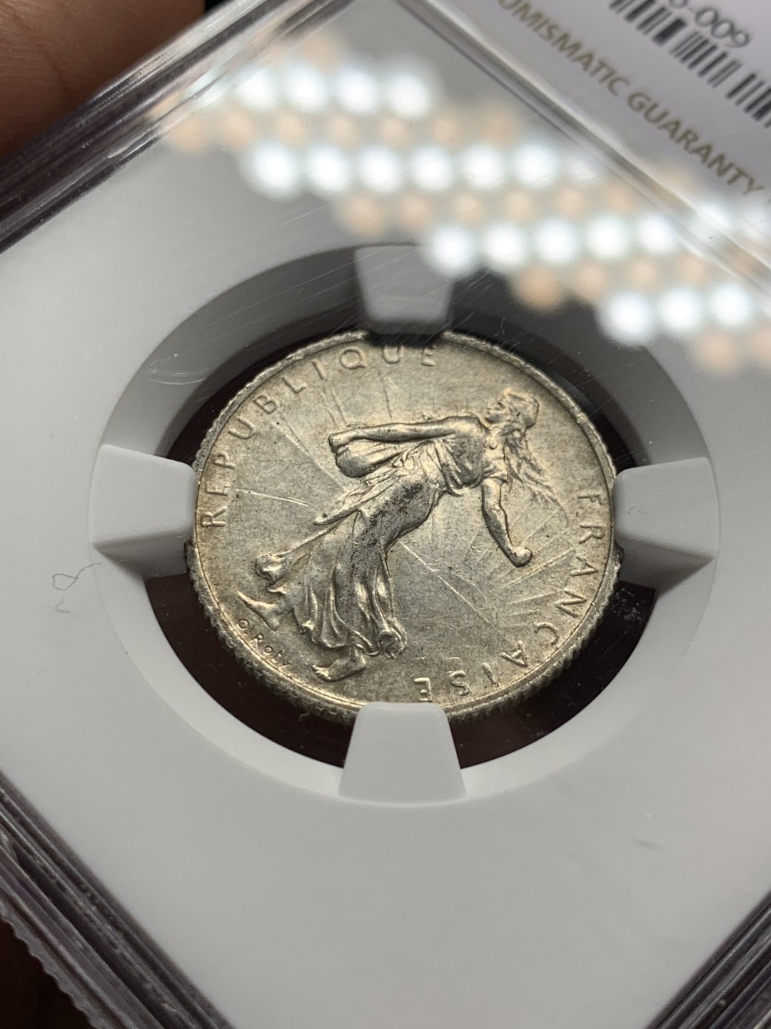 《竞宝斋》第143场-周日，周一 2场 (全场包邮) NGC-MS62 法国1913年 播种女神 1法郎银币 顶级好品