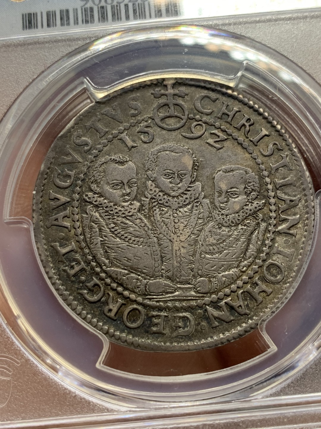 《竞宝斋》第143场-周日，周一 2场 (全场包邮) PCGS AU55萨克森1592三兄弟半泰勒 PCGS唯一冠军