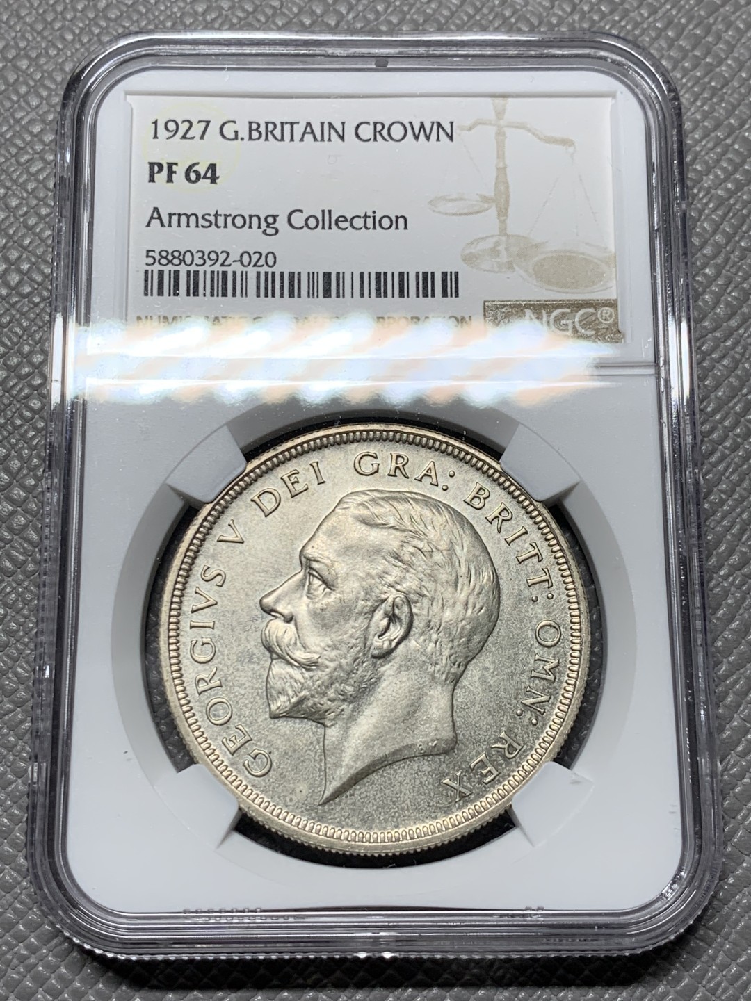 《竞宝斋》第143场-周日，周一 2场 (全场包邮) NGC PR64 英国1927乔治五世花冠克朗 名家旧藏