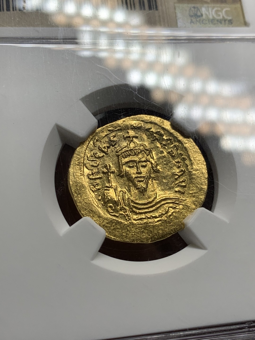 《竞宝斋》第143场-周日，周一 2场 (全场包邮) NGC MS 拜占庭帝国福卡斯索利多金币 4.5克 打制清晰 人像锐利无问题评价，几近完美品 精品中的精品