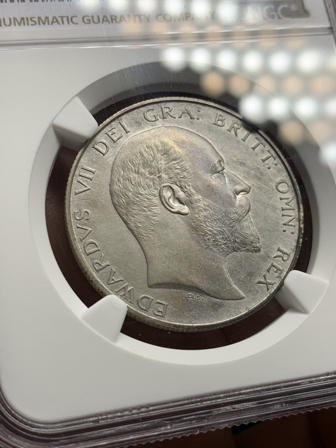 《竞宝斋》第143场-周日，周一 2场 (全场包邮) NGC-PF64MATTE 英国1902年爱德华七世 精制1/2克朗