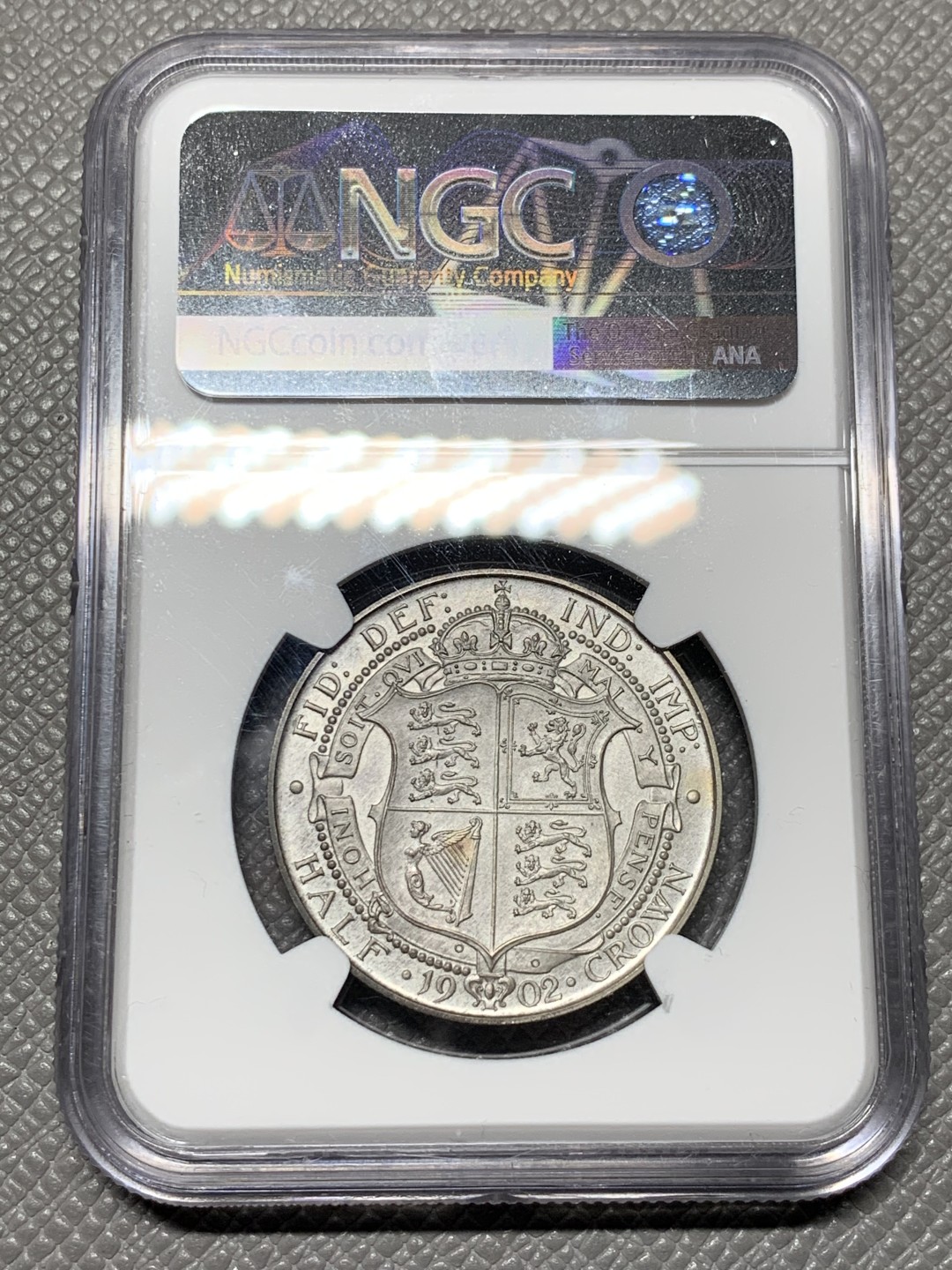 《竞宝斋》第143场-周日，周一 2场 (全场包邮) NGC-PF64MATTE 英国1902年爱德华七世 精制1/2克朗