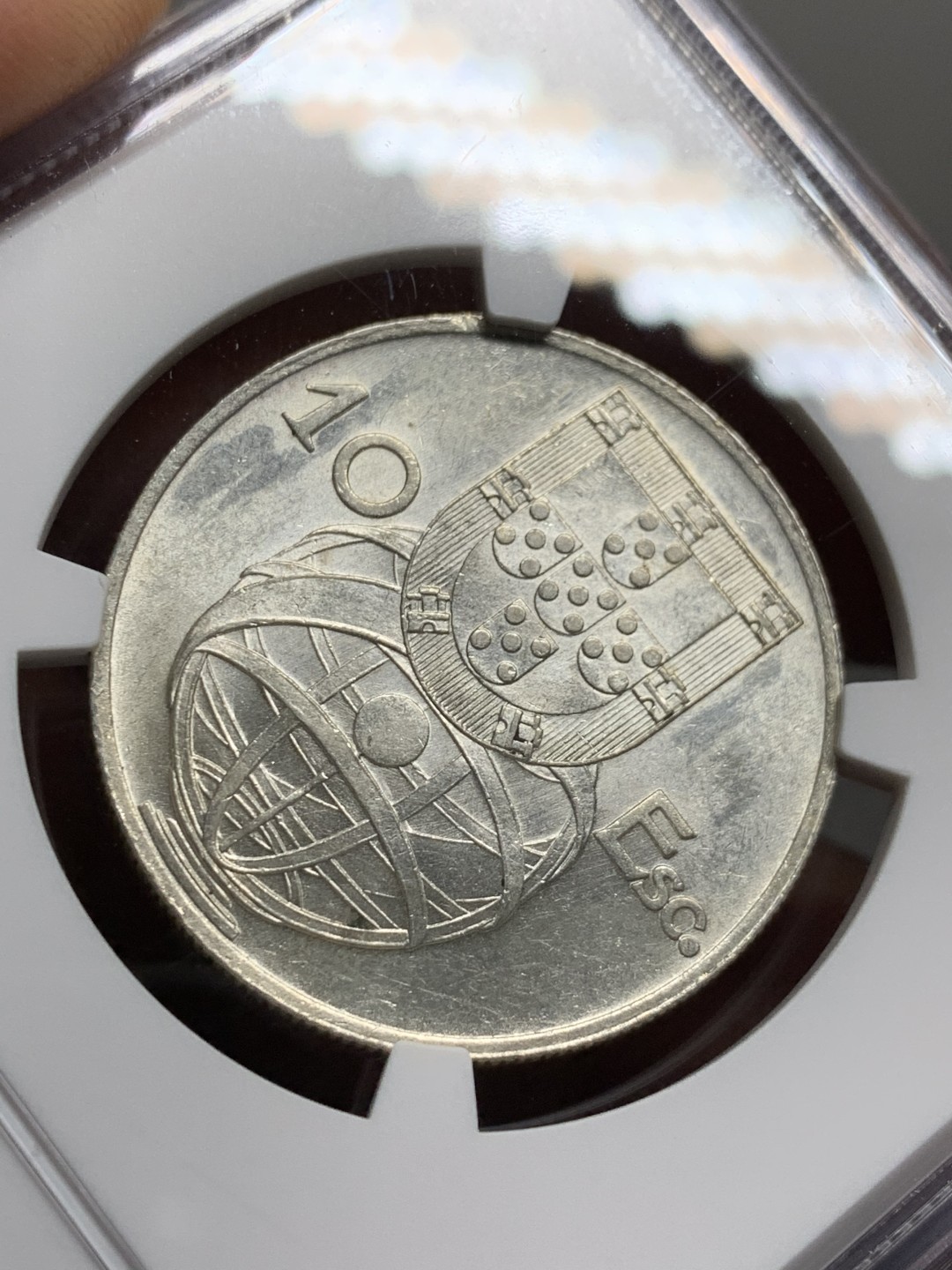 《竞宝斋》第143场-周日，周一 2场 (全场包邮) NGC-MS62 葡萄牙1954年 大帆船10埃斯库多 顶级原光银币