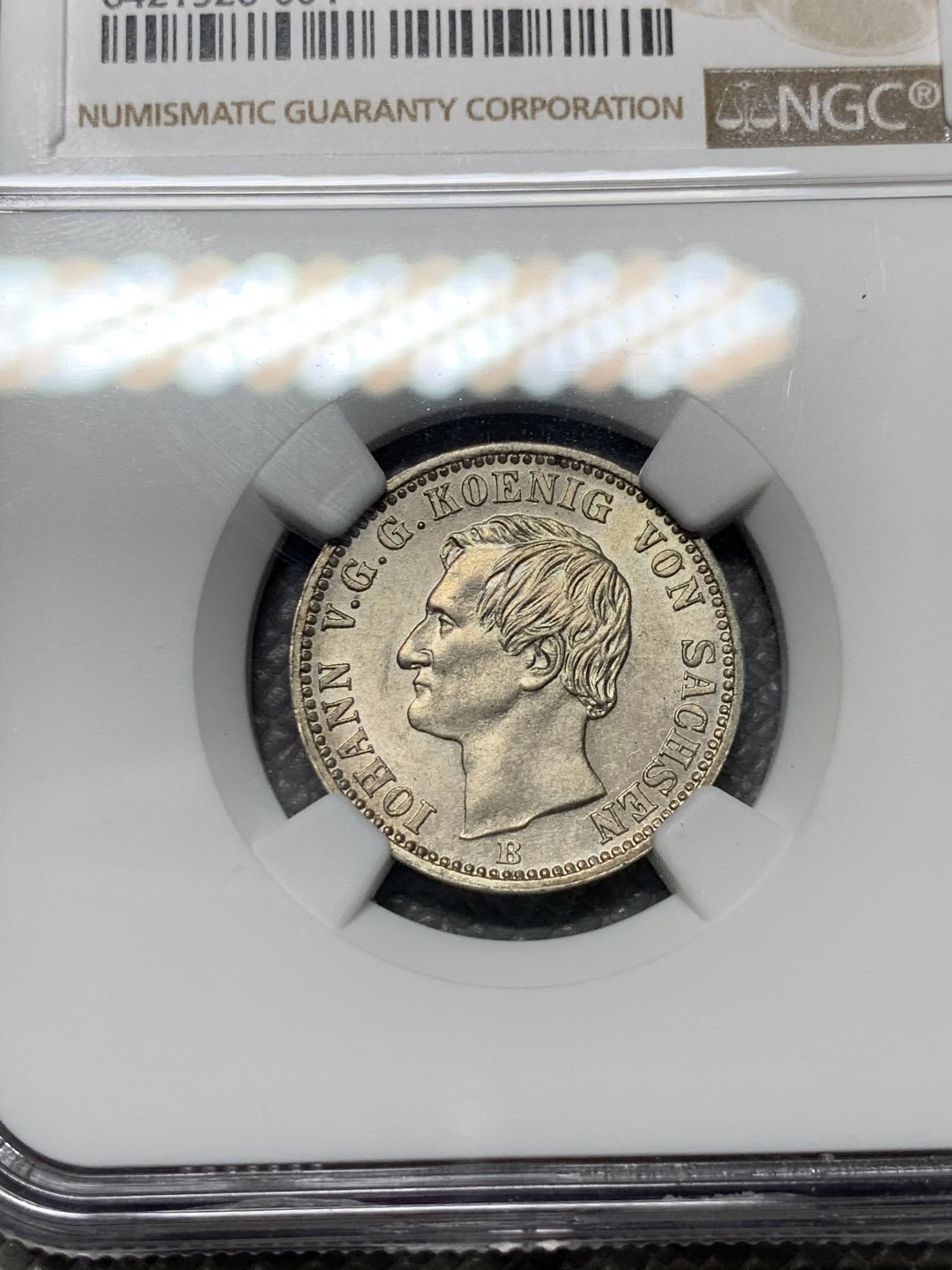 《竞宝斋》第143场-周日，周一 2场 (全场包邮) NGC-MS62 德国1863年萨克森1/6泰勒