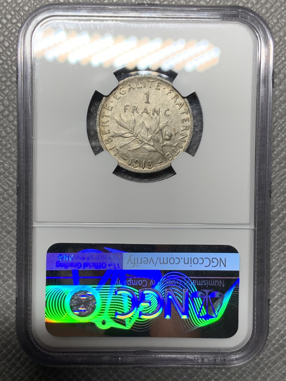 《竞宝斋》第143场-周日，周一 2场 (全场包邮) NGC-MS62 法国1913年 播种女神 1法郎银币 顶级好品