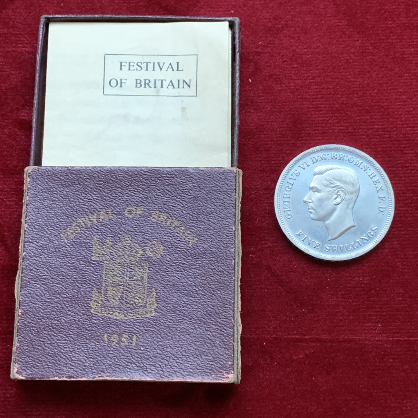 《竞宝斋》第143场-周日，周一 2场 (全场包邮) 英国 1951年 乔治六世 最后的马剑 克朗镍马剑 带红盒