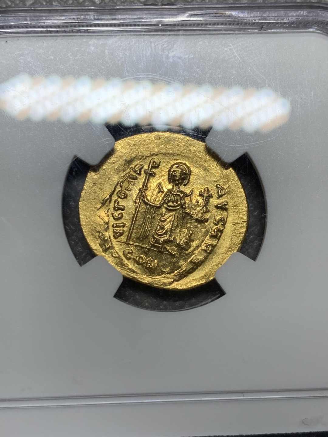 《竞宝斋》第143场-周日，周一 2场 (全场包邮) NGC MS 拜占庭帝国福卡斯索利多金币 4.5克 打制清晰 人像锐利无问题评价，几近完美品 精品中的精品