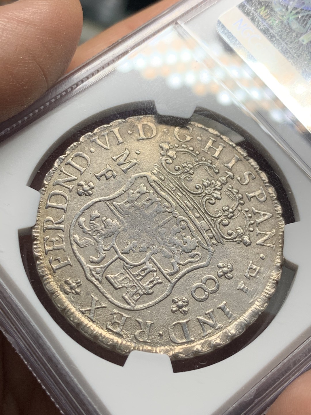 《竞宝斋》第143场-周日，周一 2场 (全场包邮) NGC-MS61 墨西哥1752年 8R地球银币 少见年份 水波清晰 中心弱打