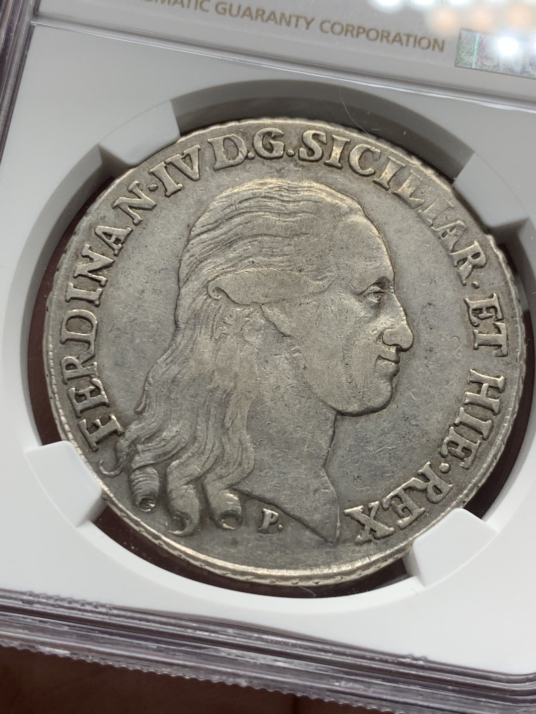 《竞宝斋》第143场-周日，周一 2场 (全场包邮) NGC XF45，1795年 意大利/波旁-那不勒斯&西西里，120G大银币