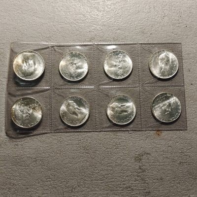 0起1加-纯粹捡漏拍-173银币套币场 - 意大利500里拉帆船女神原光银币8枚一组