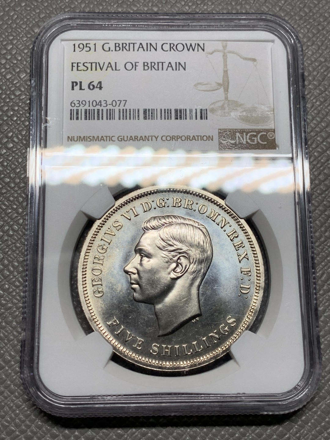 《竞宝斋》第143场-周日，周一 2场 (全场包邮) NGC PL64 英国1951乔治六世镍马剑